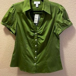 Ann Taylor LOFT - Olive Green blouse - NEW - Sz M